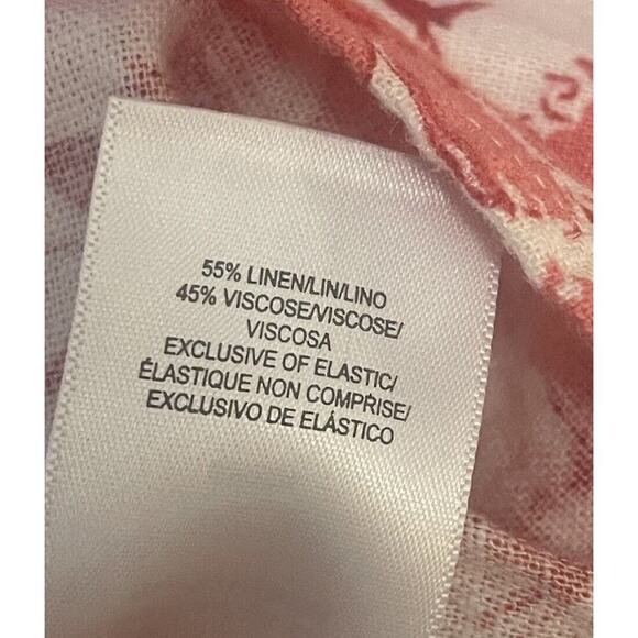 Lucky Brand Women’s Linen Crop‎ Top Red Ivory Floral Size Small MWT - Picture 9 of 9